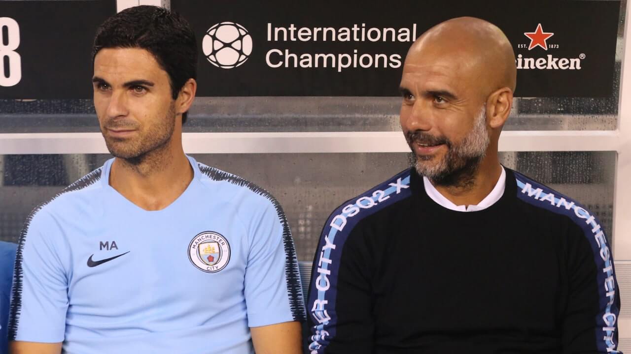 Mikel Arteta and Pep Guardiola